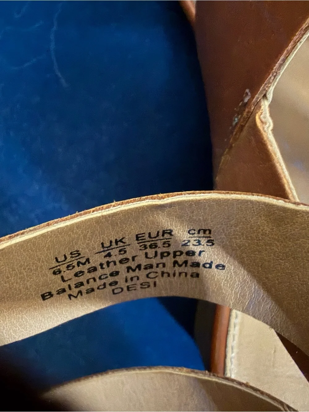 Franco Sarto Desi Women's Tan Leather Strappy Wedge Sandals - size 6.5